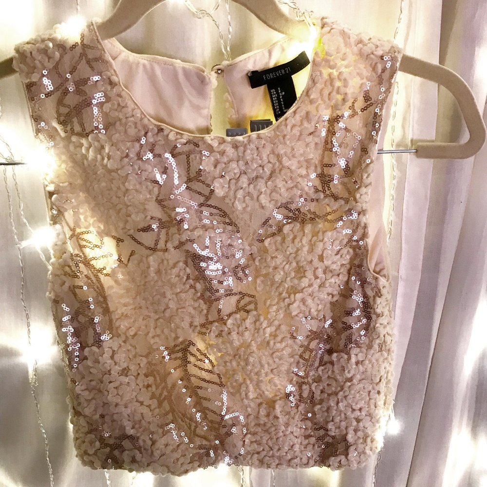 Sequin embellished crop top